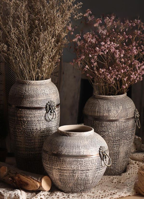 Ceramic Vases (Rustic Gray) Marina's Home Decor