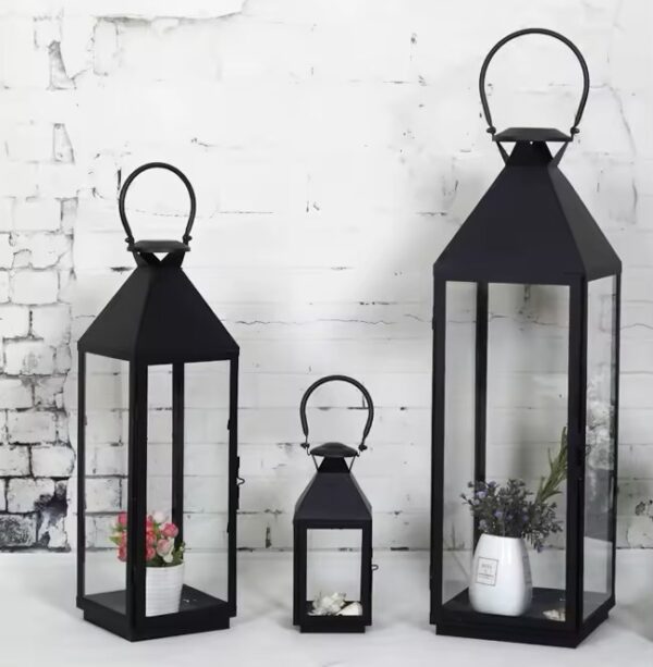 Black Elegant Lanterns (Set of 3)