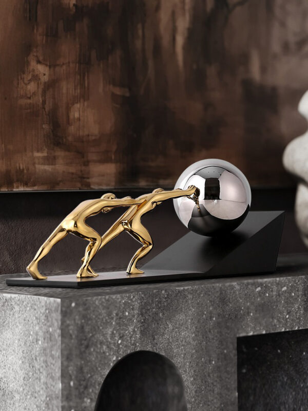 Urban Pushing Men Sculpture