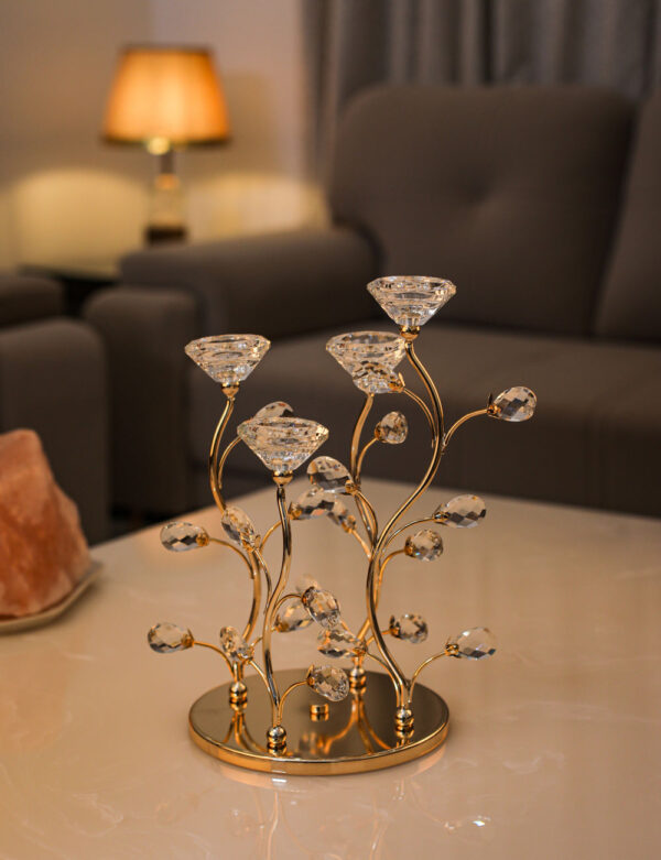 Crystal Leaves Candleholder