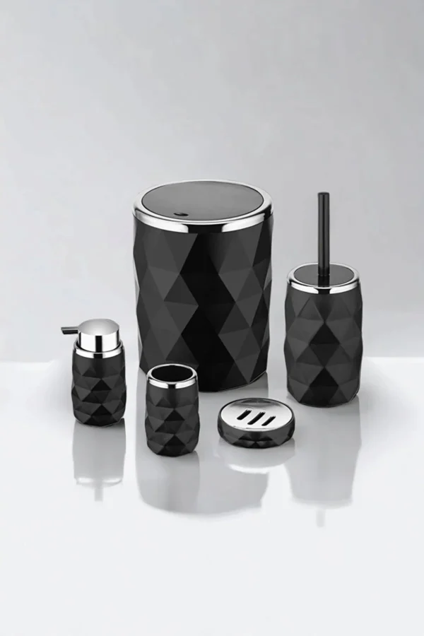 Matte Black Diamond Bath Set